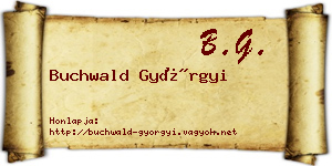 Buchwald Györgyi névjegykártya