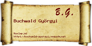 Buchwald Györgyi névjegykártya
